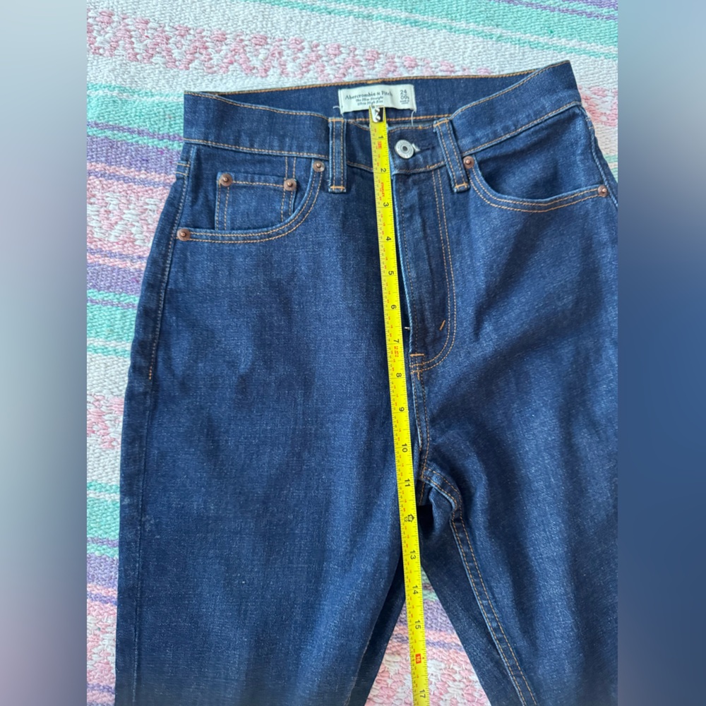 Abercrombie Dark Blue Denim Jeans the Slim Straight Ultra Hi Rise - Picture 5 of 11